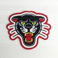 Chainstitch Panther Patch- Sew On- Vintage Flash Style