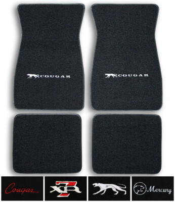 Mercury Cougar Custom Logo Nylon Carpet Floor Mats - Choose Mat Color And Logo