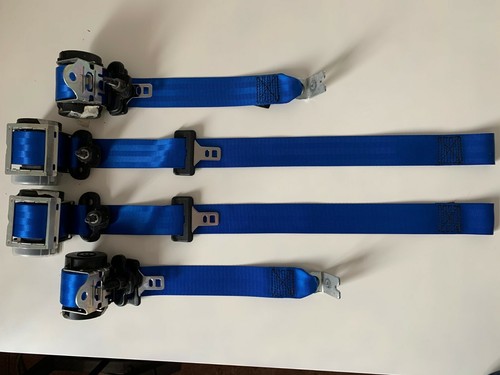 Juego de 4 cinturones de seguridad Azules Ford Fiesta Mk5 3p seatbelt | eBay