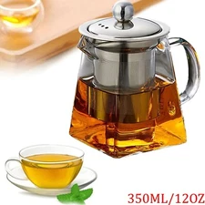 Glass Teapot with Removable Infuser Stovetop Safe Tea Kettle Tea Pot(350ML/12OZ)