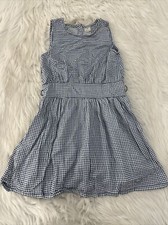 Carters Girls Blue Geo Pattern Sun Dress 6 Button Close