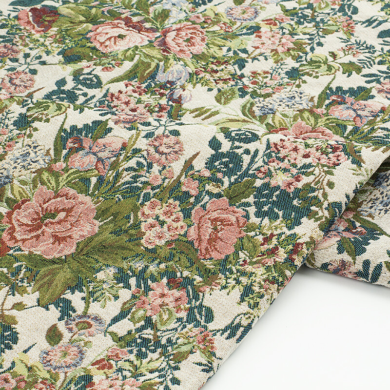 Tessuto Decorativo Jacquard Francese Vintage Viola Floreale – Venduto A Mezzi Yard (46-60 Cm)