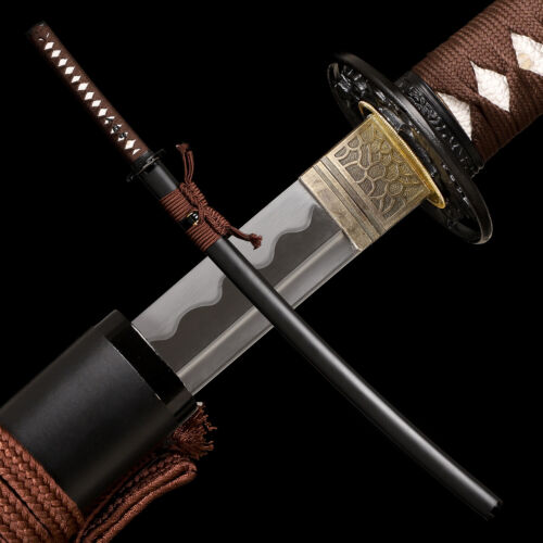 Battle Ready 1095 Carbon Steel Katana Samurai Sword Sharp Full Tang Iron Tsuba