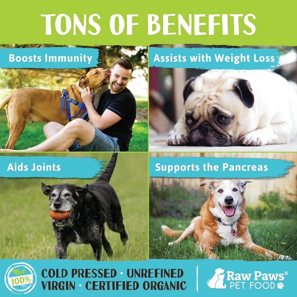 Raw Paws Virgin Organic Coconut Oil for Dogs & Cats, 4oz Treatment