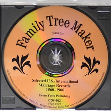 Broderbund Family Tree Maker Data CD 403 US Intl Marriage Records 1560-1900
