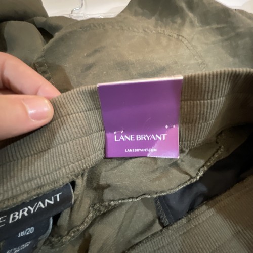 NWT Lane Bryant Olive Green Joggers Pockets Drawstring Woman’s 18/20 Linen - Picture 4 of 8