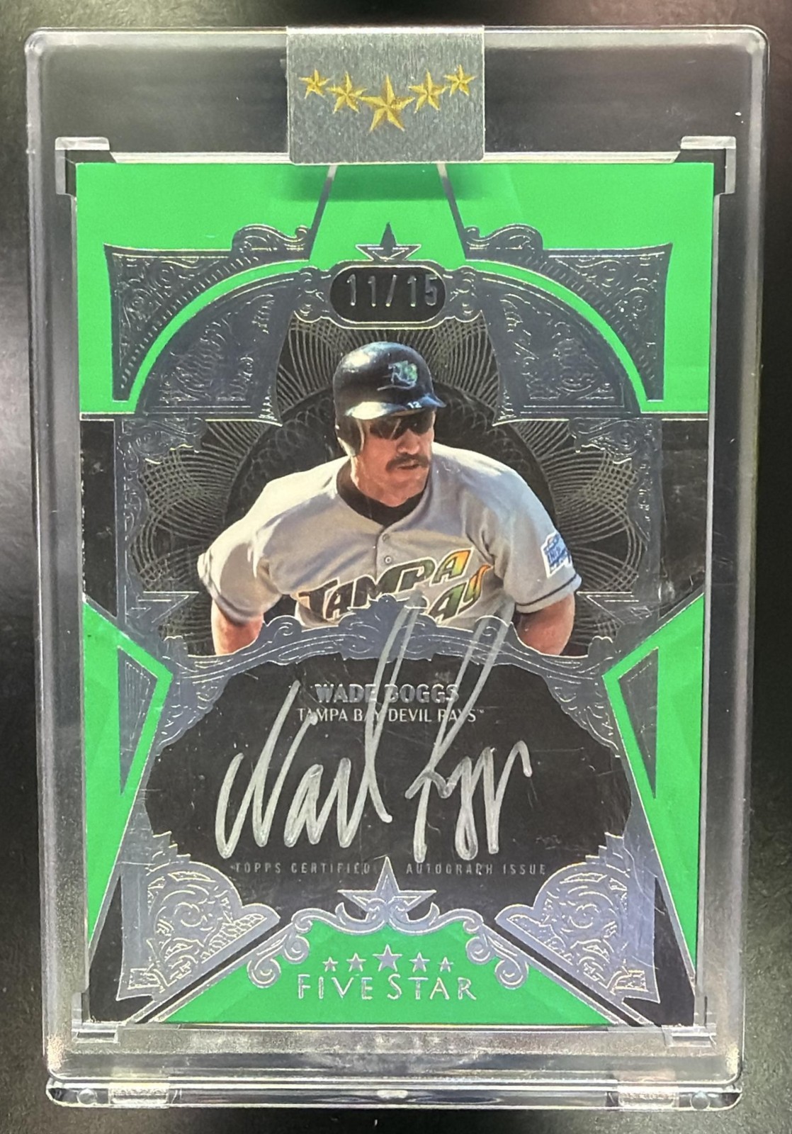 2026 Topps Five Star Wade Boggs #FSS-WB Silver Signatures Emerald /15 Auto