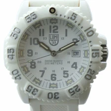 Luminox LUMINOX 3050/3950 Watch with Date Calendar, White Dial, Logo, White,