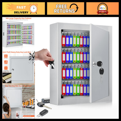 100 Keys Key Cabinet - Anti-Theft Lock Box, Adjustable Organizer Wall Safe for H