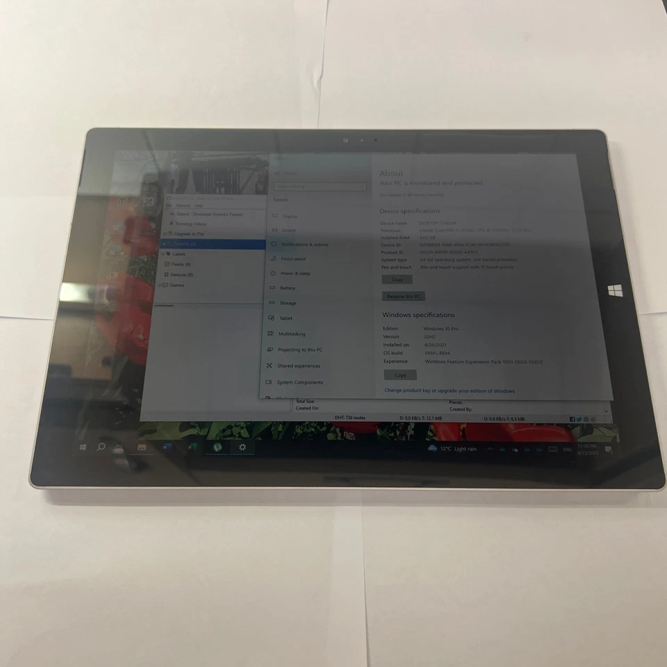 Microsoft Surface Pro 3 Intel i5-4300U 2.50G 4GB RAM 128GB SSD Dock Case Bundle - Image 3 of 4