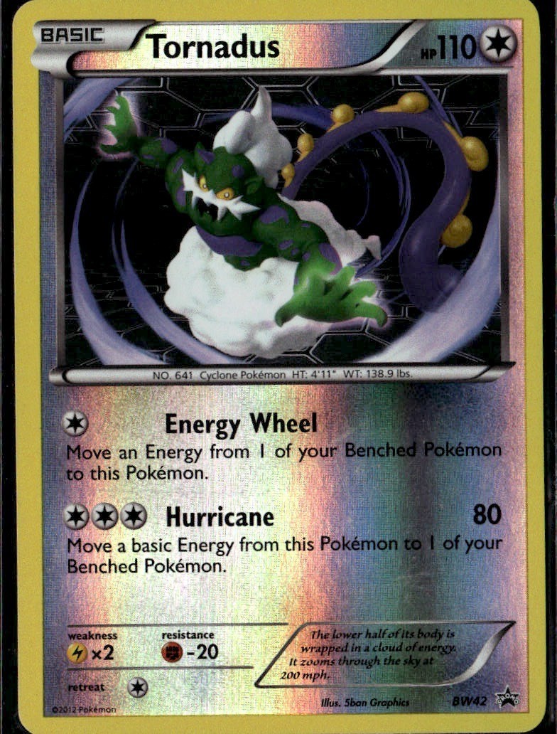 Tornadus Promo Black and White Promos BW42 Colorless Reverse Holo Pokemon Card