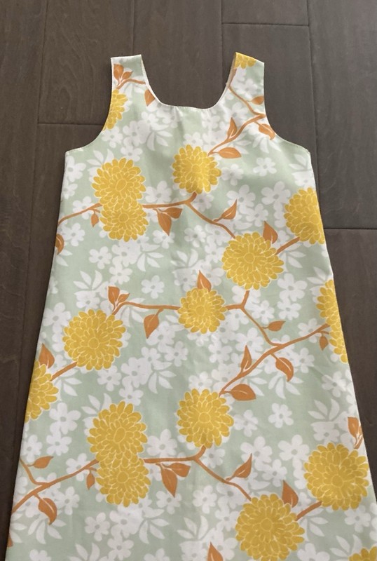 MIGNONE-Sz.8-Girl’s Youth Shift Dress-Yellow Floral &Green-Zip-Sleeveless 