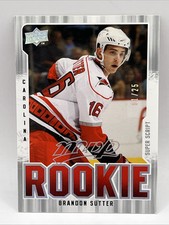 2008-09 Upper Deck MVP Super Script #364 Brandon Sutter /25 Rookie Card Carolina