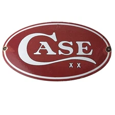 Vintage Case xx Knives Sign - Porcelain Advertisement Gas Pump Station Sign