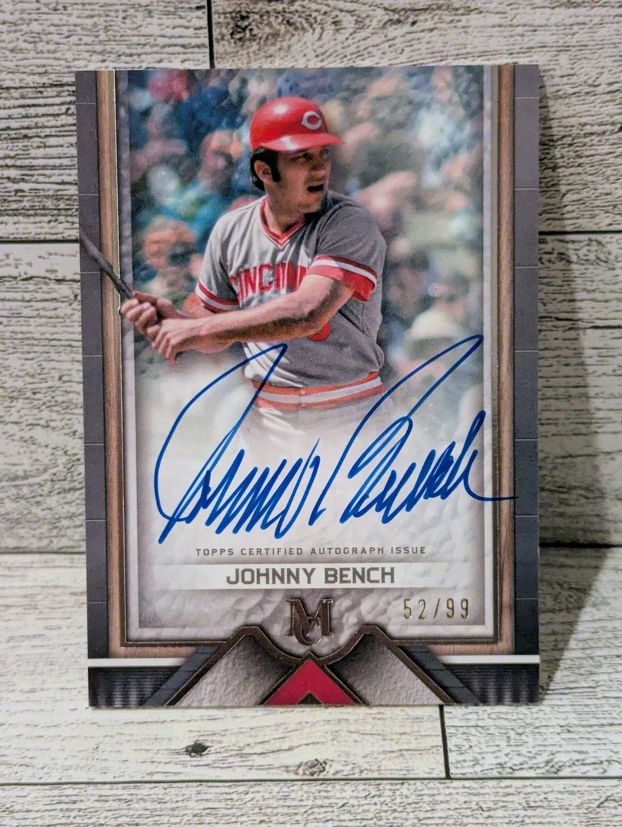 Topps Johnny Bench Autographed Baseball Sports Trading Cards
