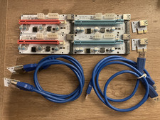 Lot of 4 PCI-E 1x to 16x GPU Mining Riser VER 008S USB 3.0 Adapters