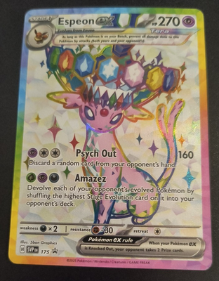 #ad Espeon EX 175 Black Star Promo Prismatic Evolutions Pokemon 2025 $13.99