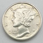 1937 D Mercury Dime 90% Silver AU+++ Possibly BU