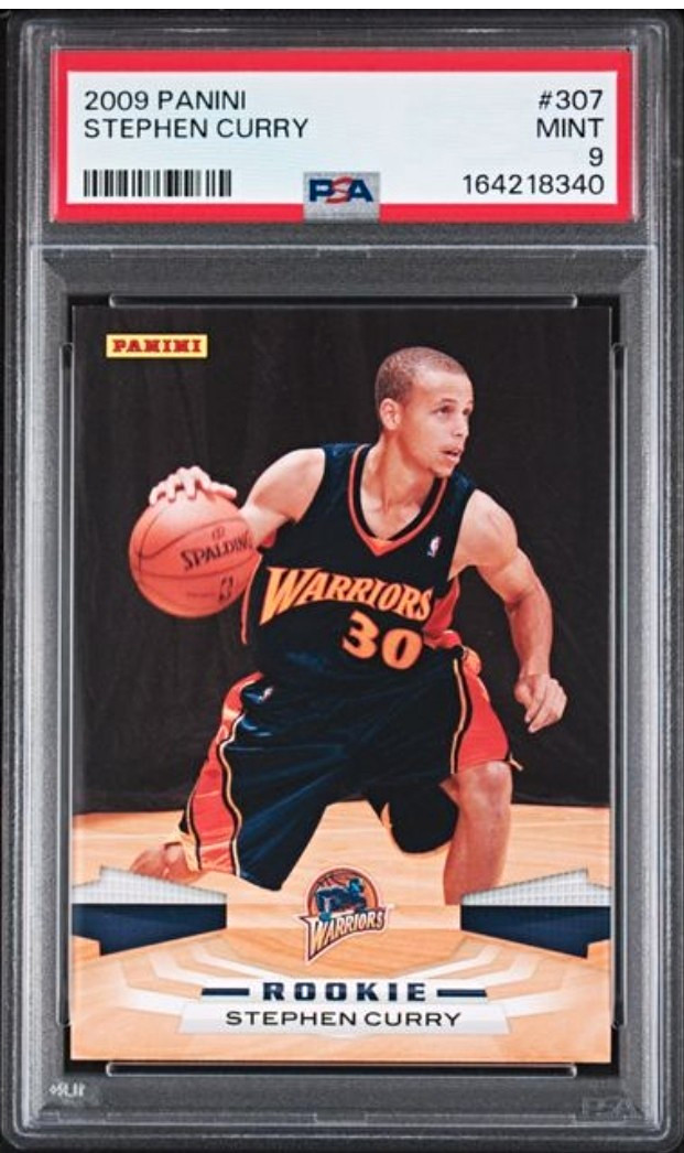 Panini 2009 Stephen Curry RC #307 PSA 9 Golden State Warriors Cert 164218340