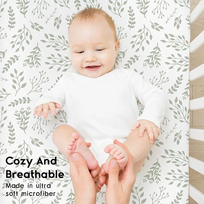 Sábanas ajustables para cuna de bebé Yoofoss para niños niñas Foto 4 de 4