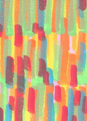 ACEO ATC CARD ''Letters 57'' REASOR Original Abstract Hand Made Painting 2.5x3.5