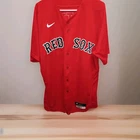 2020 MLB Game Worn Used Nike Boston Red Sox Witte Home Red Jersey Size 46