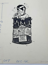 ORIGINAL HOT ROD MAGAZINE GAG CARTOON ART DEC...