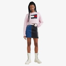 Tommy Hilfiger Tommy Jeans Denim Mini Skirt two tone blue and black Mom Skirt 26