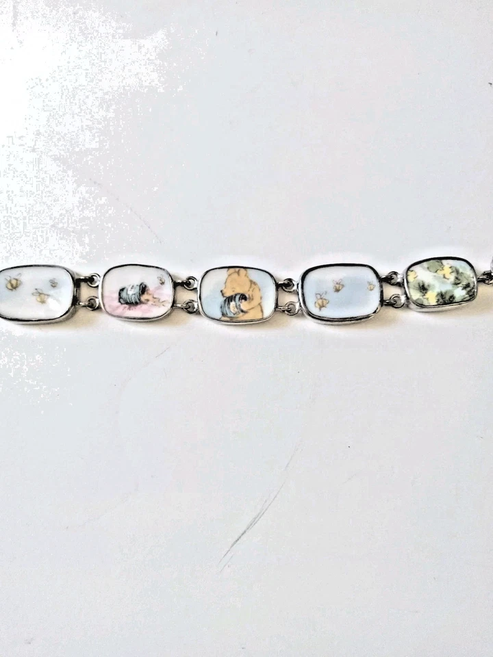 Pulsera de plata esterlina tarro de miel Winnie The Pooh hecha a mano joyería china rota Foto 2 de 4