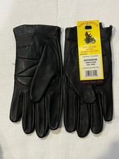 NEW DEERSKIN Leather Full Gloves Work Motorcycle Mens Vibration Gel Pad Black
