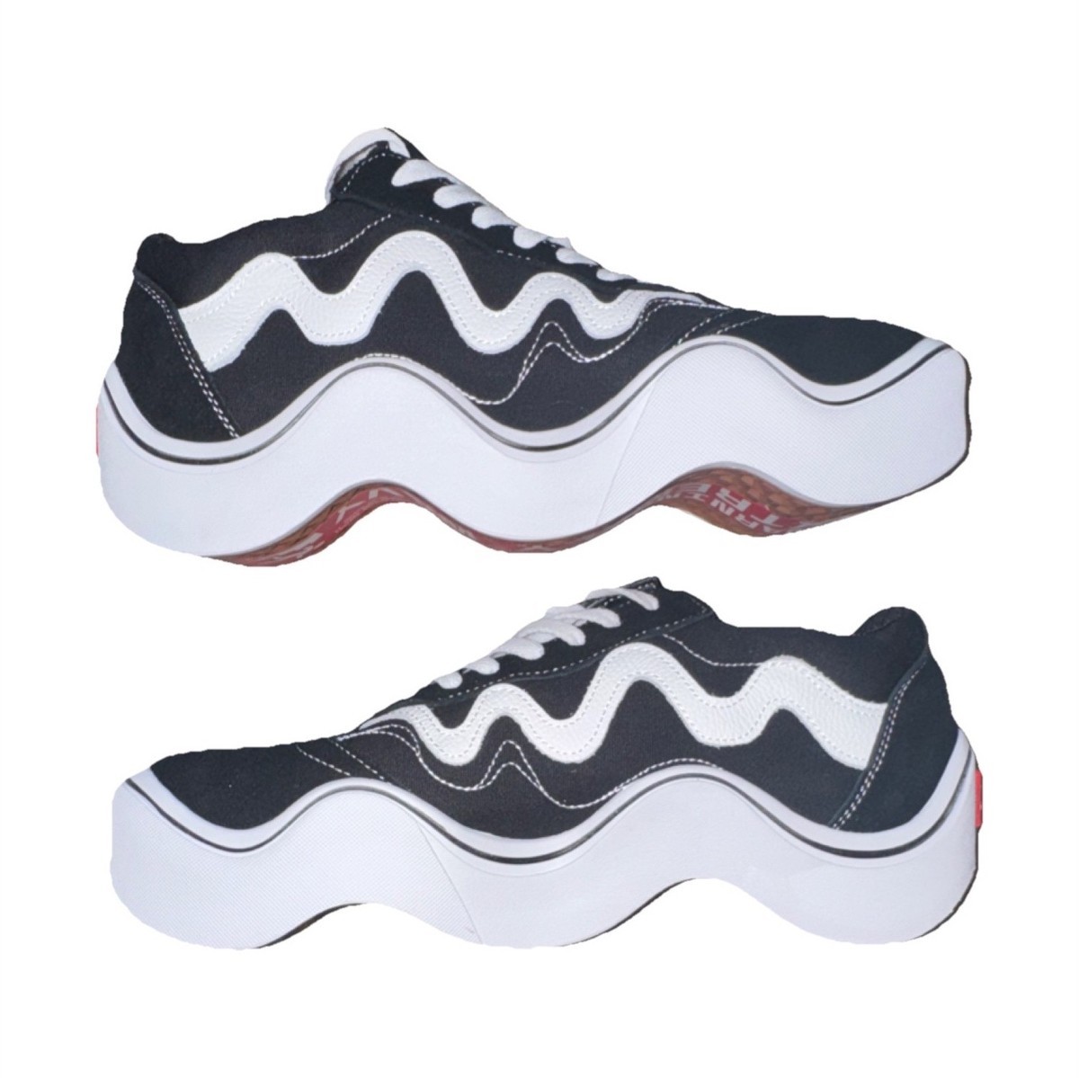 MSCHF x Tyga Wavy Baby Low Top Black White Lace Up Canvas Sneaker