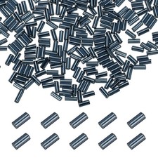 Glass Bugle Beads 2x4mm Loose Beads Dark Grey 2700Pcs
