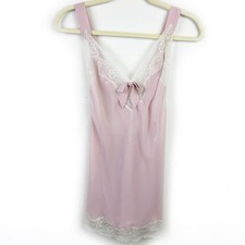 Adore Me Sheer Pink and White lace detail lingerie nightie size: XL