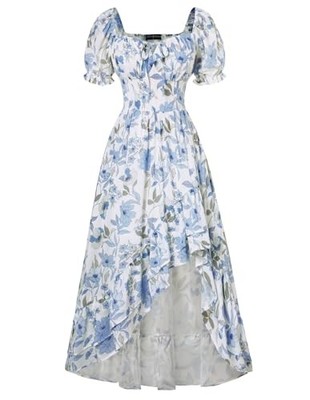 Corset Dresses for Women Summer 2026 Floral Wedding Small Elegant Blue  Floral | eBay