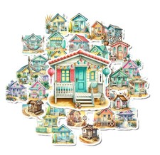 10 Beach Cottage Stickers Laptops Notebooks Journals Glossy Scrapbooking