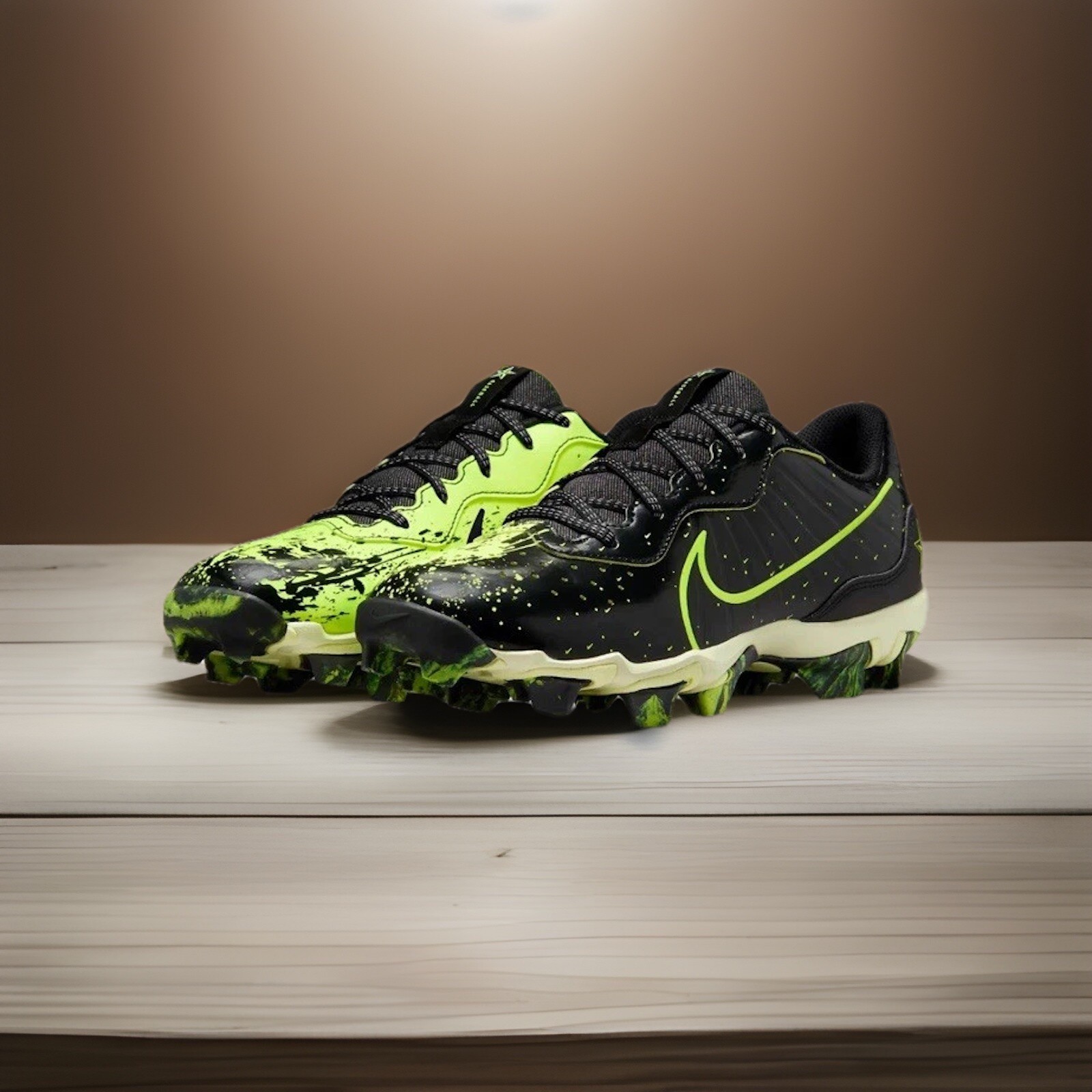 Nike Alpha Huarache 4 Keystone Baseball Cleats Mens 11 Black Lime FV6098-001