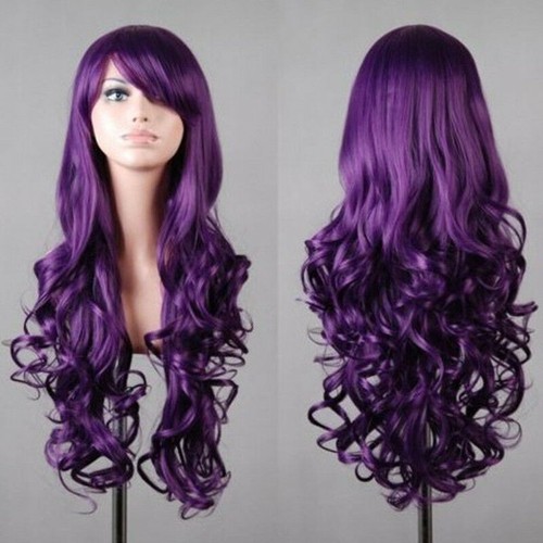 Women Long Curly Wigs Cosplay Costume Hair Anime Full Wavy Party Wig Halloween - Picture 5 of 11
