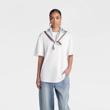 KBB by KAHLANA Women Oversized Short Sleeve 'The Scarf T-Shirt' - White