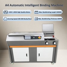 220V A4 Automatic Glue Book Binding Machine, Hot Melt Glue Book Binder, 7'' Touc