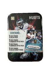 Jalen Hurts 2022 Panini Prizm Donruss Optic Football SEALED Tin 2021 2023