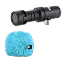 Rode VideoMic Me-C USB Microphone with Rode WS9 Blue Windshield
