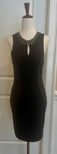 Guess Black & Gray Jeweled Neck Sleeveless Bodycon Mini Dress Size 4 Preowned