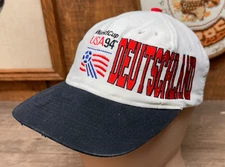VINTAGE World Cup Hat Cap Snap Back White Germany MLS Soccer Apex One Mens 90s
