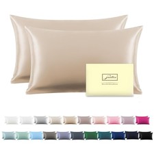 Breathable Silk Pillow Covers - Queen Size, 20"x 30"
