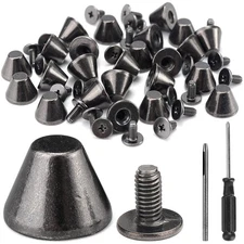 30 Sets 5/16" Height Spikes and Studs 8MM Handbag Feet Gun Metal Barrel Spike