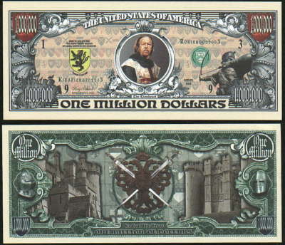 MEDIAEVAL MILLION DOLLAR W/ CASTLES - Lot of 10 Bills