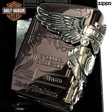 Zippo Oil Lighter Harley Davidson Brown HDP-49 Brass Titanium Coat Japan Limited