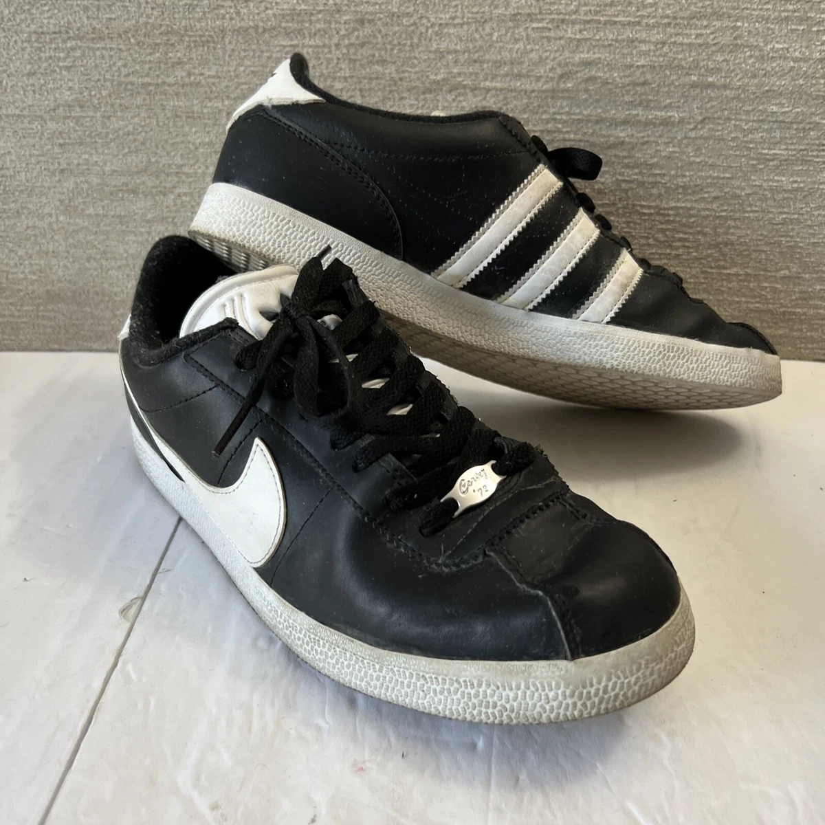 CUSTOM Nike Cortez X Adidas Gezelle Black Men's 9.5 Shoes CHPTR-3  KINJAZ BIEBER