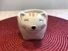 Small Porcelain Planter - cat design - 8cm Diameter - 6cm High -