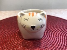 Kleiner Porzellan Übertopf - Katzen Design - 8 cm Durchmesser - 6 cm hoch -